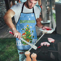 Guatemala Christmas Apron with Blue Christmas Monkey Tree Snowman and Snowflake - Wonder Print Shop