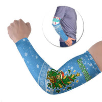 Guatemala Christmas Arm Sleeves with Blue Christmas Monkey Tree Snowman and Snowflake - Wonder Print Shop