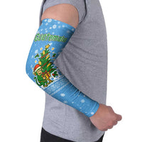 Guatemala Christmas Arm Sleeves with Blue Christmas Monkey Tree Snowman and Snowflake - Wonder Print Shop