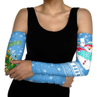 Guatemala Christmas Arm Sleeves with Blue Christmas Monkey Tree Snowman and Snowflake - Wonder Print Shop