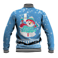 Guatemala Christmas Baseball Jacket with Blue Christmas Monkey Tree Snowman and Snowflake - Wonder Print Shop