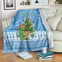 Guatemala Christmas Blanket with Blue Christmas Monkey Tree Snowman and Snowflake - Wonder Print Shop