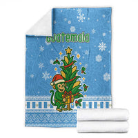 Guatemala Christmas Blanket with Blue Christmas Monkey Tree Snowman and Snowflake - Wonder Print Shop