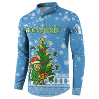 Guatemala Christmas Button Sweatshirt with Blue Christmas Monkey Tree Snowman and Snowflake - Wonder Print Shop