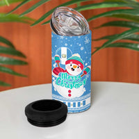 Guatemala Christmas 4 in 1 Can Cooler Tumbler with Blue Christmas Monkey Tree Snowman and Snowflake - Wonder Print Shop