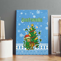 Guatemala Christmas Canvas Wall Art with Blue Christmas Monkey Tree Snowman and Snowflake - Wonder Print Shop