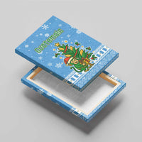 Guatemala Christmas Canvas Wall Art with Blue Christmas Monkey Tree Snowman and Snowflake - Wonder Print Shop