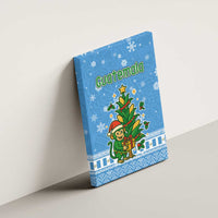 Guatemala Christmas Canvas Wall Art with Blue Christmas Monkey Tree Snowman and Snowflake - Wonder Print Shop