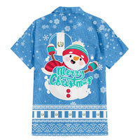 Guatemala Christmas Family Matching Mermaid Dress and Hawaiian Shirt with Blue Christmas Monkey Tree Snowman and Snowflake - Wonder Print Shop