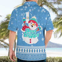 Guatemala Christmas Hawaiian Shirt with Blue Christmas Monkey Tree Snowman and Snowflake - Wonder Print Shop