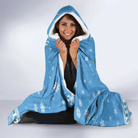 Guatemala Christmas Hooded Blanket with Blue Christmas Monkey Tree Snowman and Snowflake - Wonder Print Shop