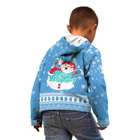 Guatemala Christmas Kid Hoodie with Blue Christmas Monkey Tree Snowman and Snowflake - Wonder Print Shop