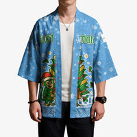 Guatemala Christmas Kimono with Blue Christmas Monkey Tree Snowman and Snowflake - Wonder Print Shop