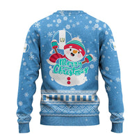 Guatemala Christmas Ugly Christmas Sweater with Blue Christmas Monkey Tree Snowman and Snowflake - Wonder Print Shop