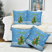 Guatemala Christmas Pillow Cover with Blue Christmas Monkey Tree Snowman and Snowflake - Wonder Print Shop