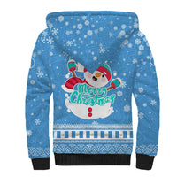 Guatemala Christmas Sherpa Hoodie with Blue Christmas Monkey Tree Snowman and Snowflake - Wonder Print Shop