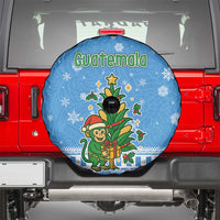 Guatemala Christmas Spare Tire Cover with Blue Christmas Monkey Tree Snowman and Snowflake - Wonder Print Shop
