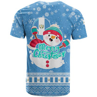 Guatemala Christmas T Shirt with Blue Christmas Monkey Tree Snowman and Snowflake - Wonder Print Shop