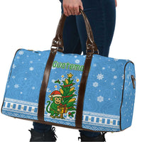 Guatemala Christmas Travel Bag with Blue Christmas Monkey Tree Snowman and Snowflake - Wonder Print Shop