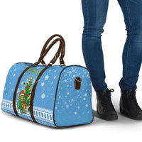 Guatemala Christmas Travel Bag with Blue Christmas Monkey Tree Snowman and Snowflake - Wonder Print Shop