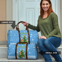Guatemala Christmas Travel Bag with Blue Christmas Monkey Tree Snowman and Snowflake - Wonder Print Shop