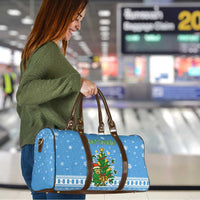 Guatemala Christmas Travel Bag with Blue Christmas Monkey Tree Snowman and Snowflake - Wonder Print Shop