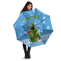 Guatemala Christmas Umbrella with Blue Christmas Monkey Tree Snowman and Snowflake - Wonder Print Shop
