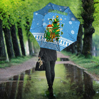 Guatemala Christmas Umbrella with Blue Christmas Monkey Tree Snowman and Snowflake - Wonder Print Shop