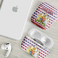 England Christmas AirPods Case with Red Blue White Diamond Pattern Santa and Coat of Arms - Wonder Print Shop