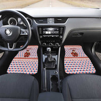 England Christmas Car Mats with Red Blue White Diamond Pattern Santa and Coat of Arms - Wonder Print Shop