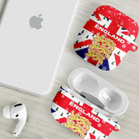 England Christmas AirPods Case with Red White Blue Santa Bus Tree and Three Lions Design - Wonder Print Shop