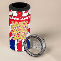England Christmas 4 in 1 Can Cooler Tumbler with Red White Blue Santa Bus Tree and Three Lions Design - Wonder Print Shop