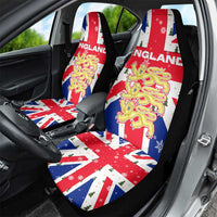 England Christmas Car Seat Cover with Red White Blue Santa Bus Tree and Three Lions Design - Wonder Print Shop