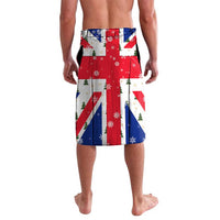 England Christmas Lavalava with Red White Blue Santa Bus Tree and Three Lions Design - Wonder Print Shop