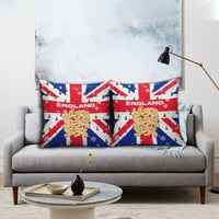 England Christmas Pillow Cover with Red White Blue Santa Bus Tree and Three Lions Design - Wonder Print Shop