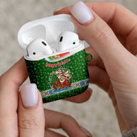 Portugal Christmas AirPods Case with Green Red Santa Ship Tree and Coat of Arms - Wonder Print Shop