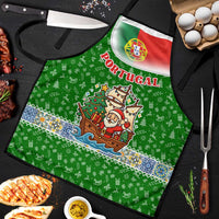 Portugal Christmas Apron with Green Red Santa Ship Tree and Coat of Arms - Wonder Print Shop
