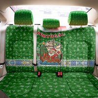 Portugal Christmas Back Car Seat Cover with Green Red Santa Ship Tree and Coat of Arms - Wonder Print Shop