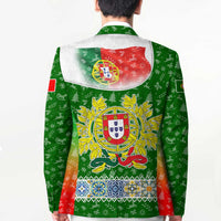 Portugal Christmas Blazer with Green Red Santa Ship Tree and Coat of Arms - Wonder Print Shop