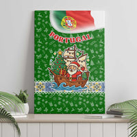 Portugal Christmas Canvas Wall Art with Green Red Santa Ship Tree and Coat of Arms - Wonder Print Shop