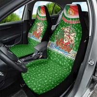 Portugal Christmas Car Seat Cover with Green Red Santa Ship Tree and Coat of Arms - Wonder Print Shop