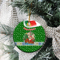 Portugal Christmas Ceramic Ornament with Green Red Santa Ship Tree and Coat of Arms - Wonder Print Shop