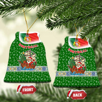 Portugal Christmas Ceramic Ornament with Green Red Santa Ship Tree and Coat of Arms - Wonder Print Shop
