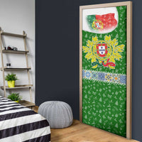 Portugal Christmas Door Cover with Green Red Santa Ship Tree and Coat of Arms - Wonder Print Shop