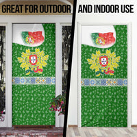 Portugal Christmas Door Cover with Green Red Santa Ship Tree and Coat of Arms - Wonder Print Shop