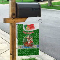 Portugal Christmas Garden Flag with Green Red Santa Ship Tree and Coat of Arms - Wonder Print Shop