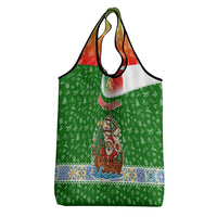 Portugal Christmas Grocery Bag with Green Red Santa Ship Tree and Coat of Arms - Wonder Print Shop