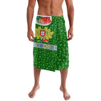 Portugal Christmas Lavalava with Green Red Santa Ship Tree and Coat of Arms - Wonder Print Shop