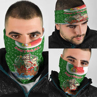 Portugal Christmas Neck Gaiter with Green Red Santa Ship Tree and Coat of Arms - Wonder Print Shop