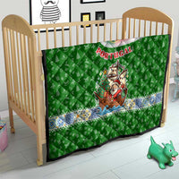 Portugal Christmas Quilt with Green Red Santa Ship Tree and Coat of Arms - Wonder Print Shop